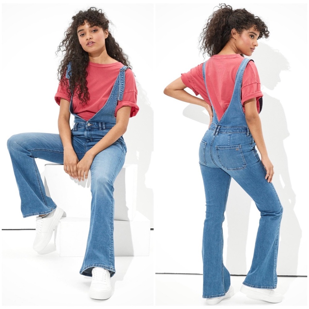 AE Denim Flare Overall